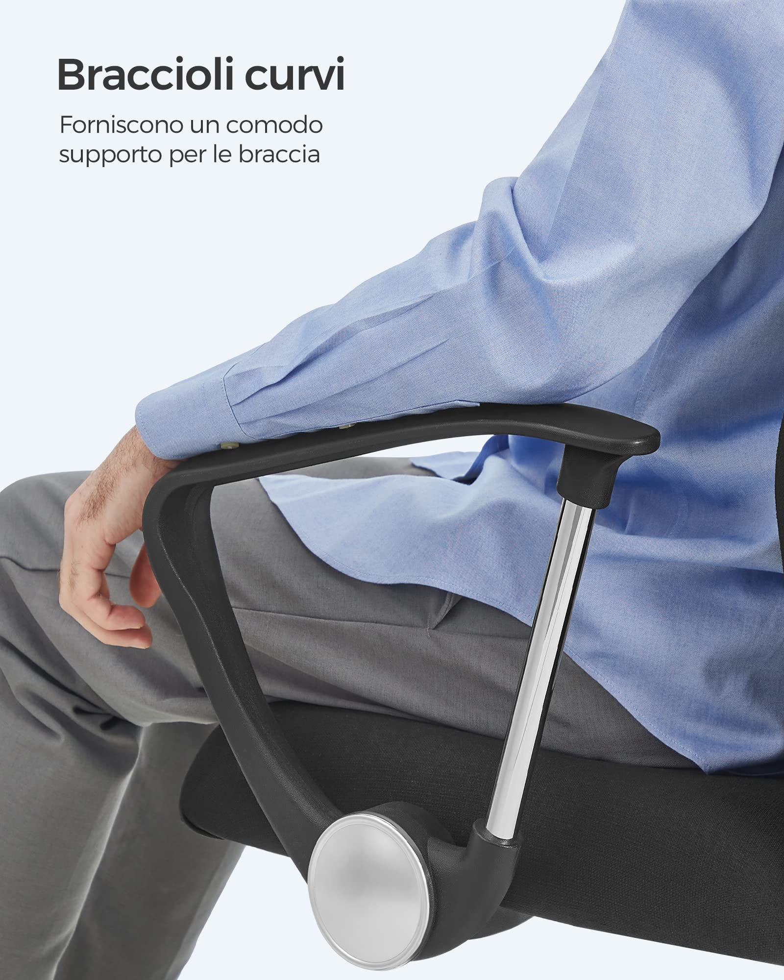 Songmics sedia da ufficio ergonomica nera 120 kg traspirante