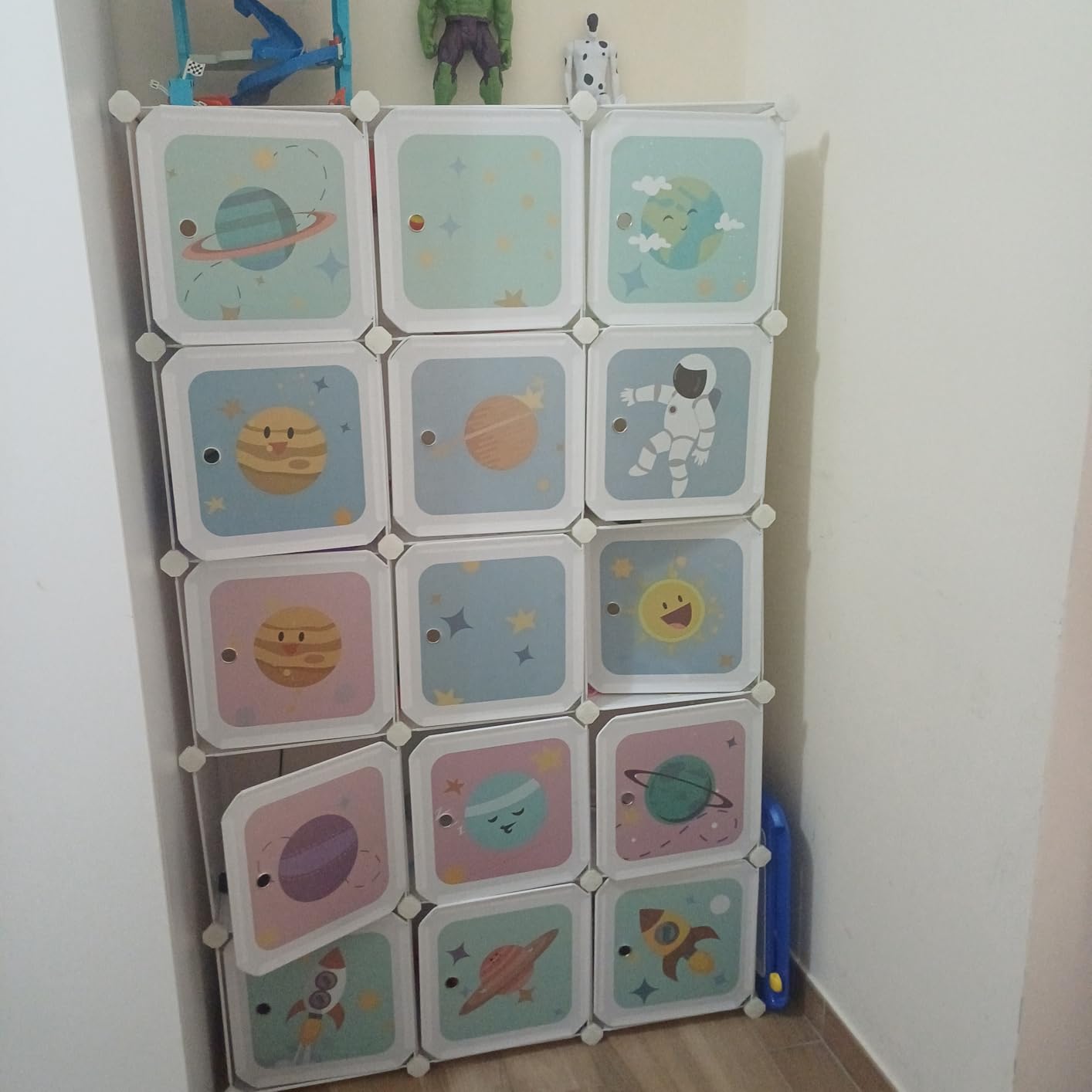 Songmics LPC902W Scaffale 15 Cubi 153cm Bianco Bambini