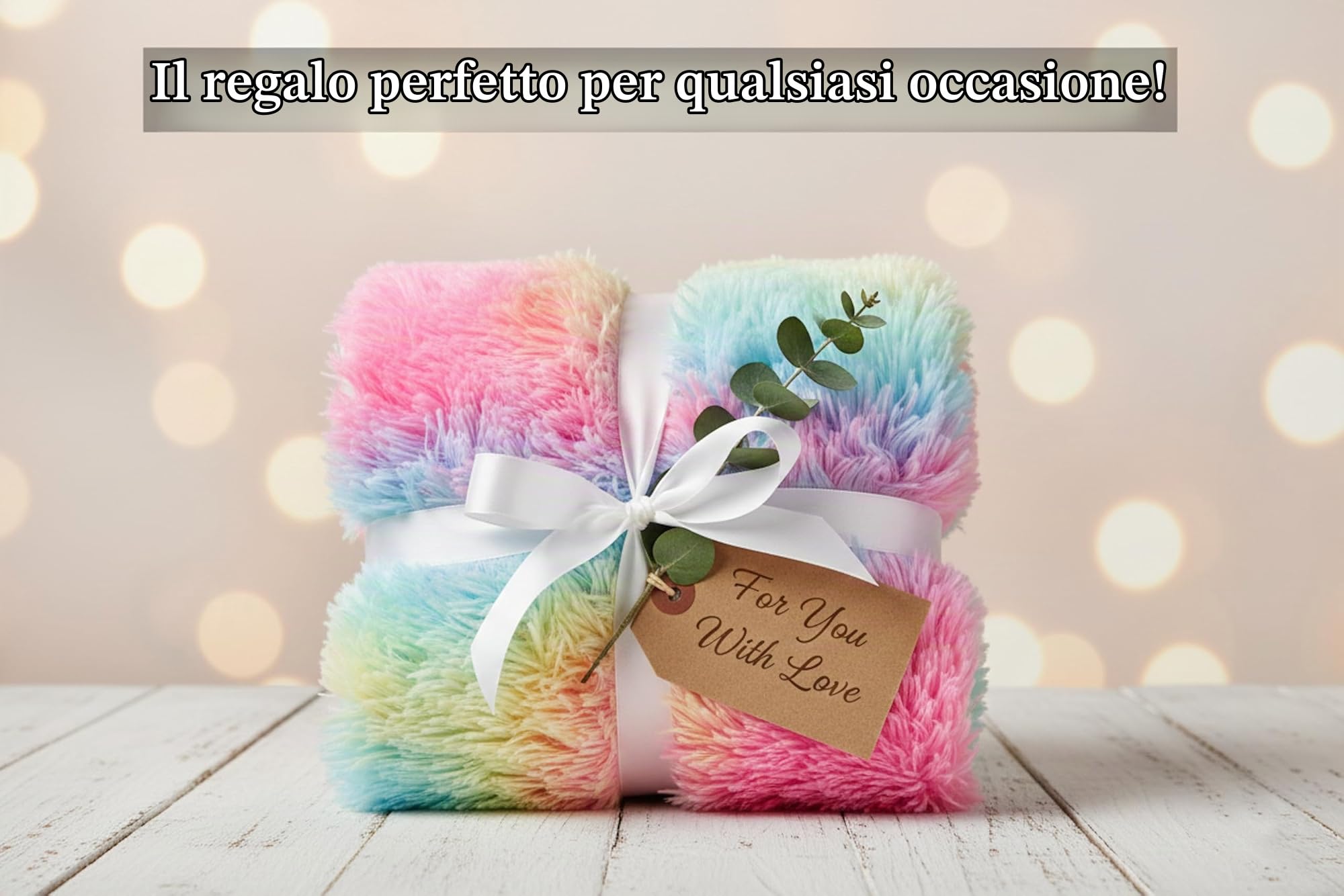 Lavatelli Kanguru Rainbow plaid pile 130x170 cm morbido
