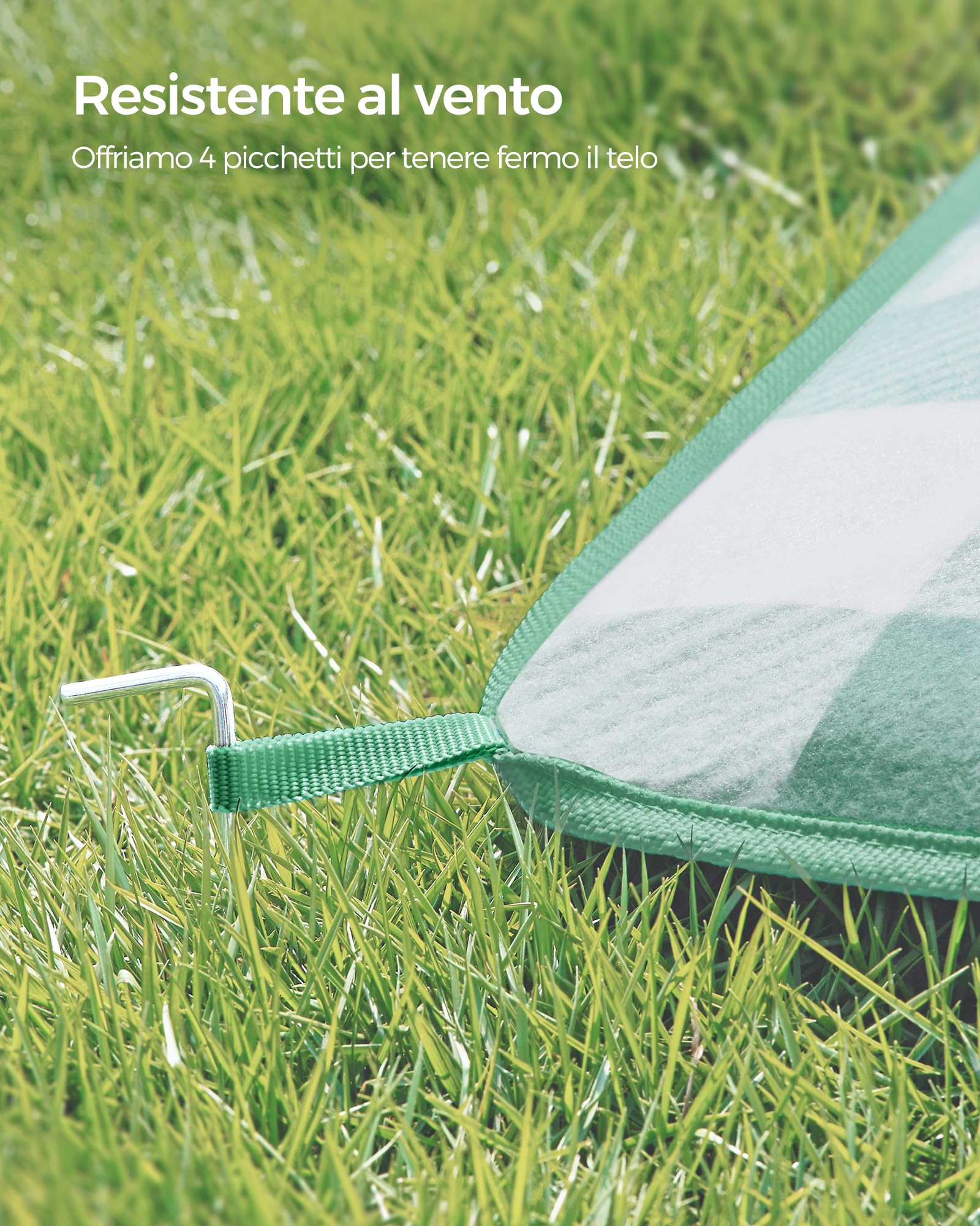 Songmics GCM011W02 coperta picnic 200x200 cm verde-bianco
