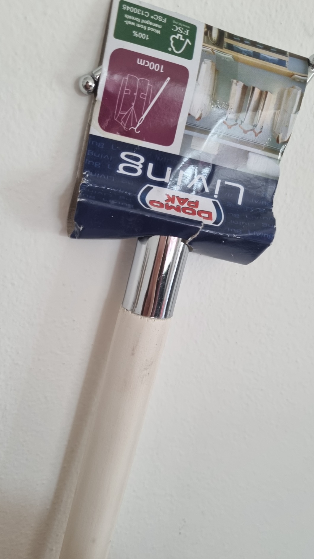 Domopak Living Asta Appendiabiti Legno Chiaro con Gancio