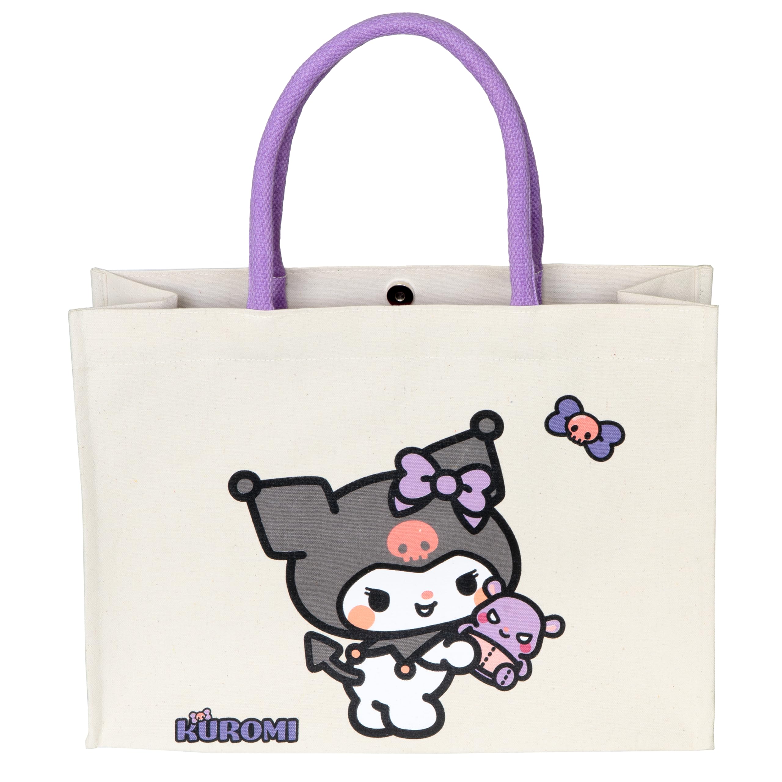Kanguru Kuromi Shopper Donna Cotone Nero con Tasca