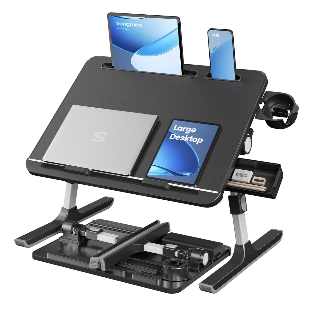 Songmics ULLD113B tavolo laptop letto nero pieghevole