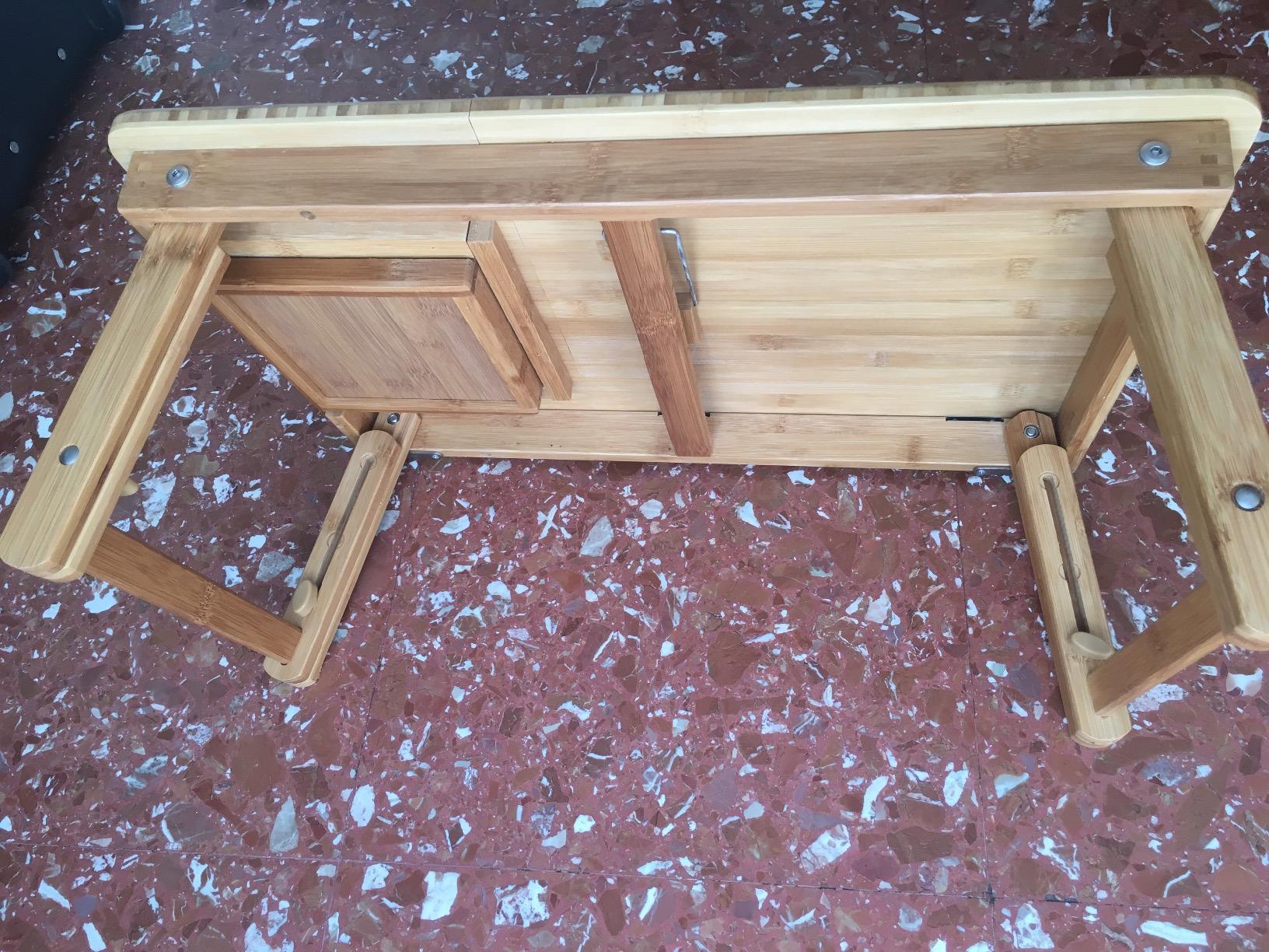 Songmics LLD01N Tavolino Bambù Letto Laptop Inclinabile Naturale