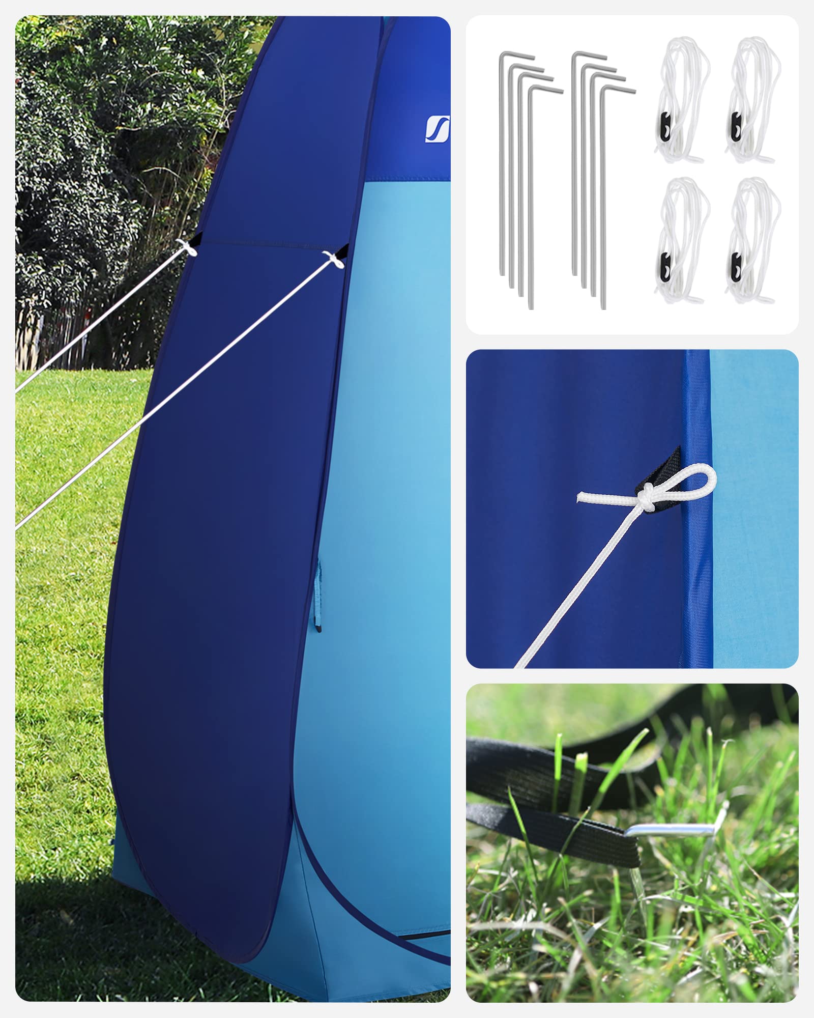 Songmics GPT100Q01 tenda doccia pop-up blu 2 tasche