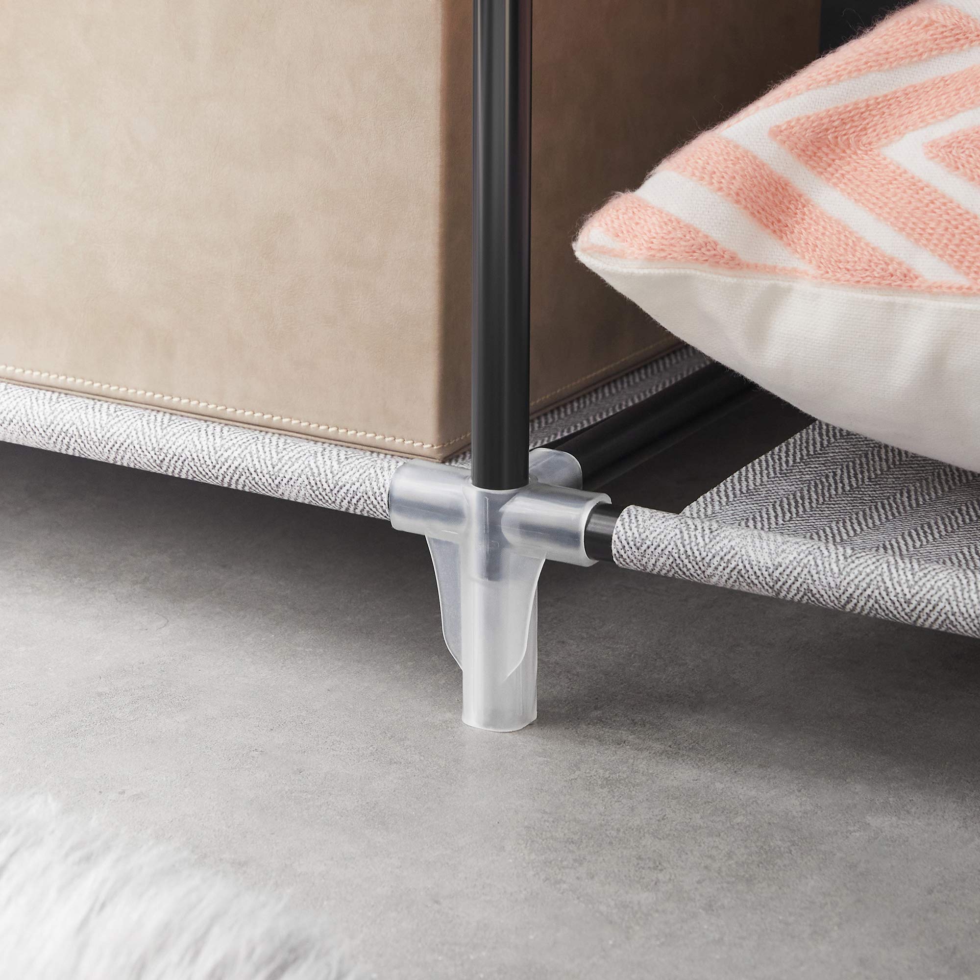Songmics guardaroba tessuto 45x88x168 cm grigio con asta appendiabiti