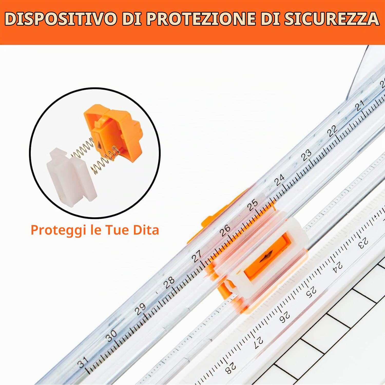 Ediesi Taglierina Carta A4 Bianca con Blocco di Sicurezza