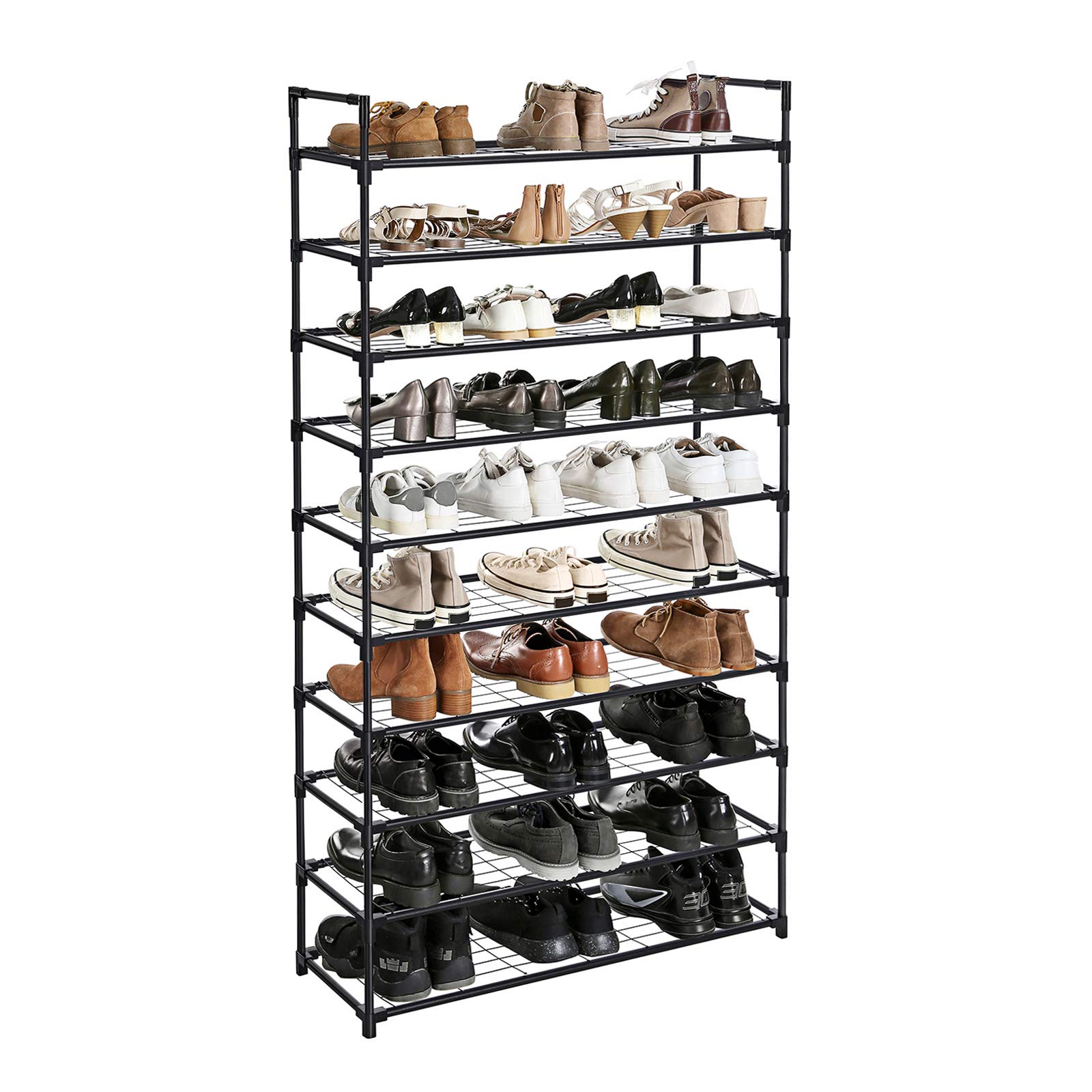 Songmics LSM10BK scarpiera metallo nera 10 ripiani 176 cm