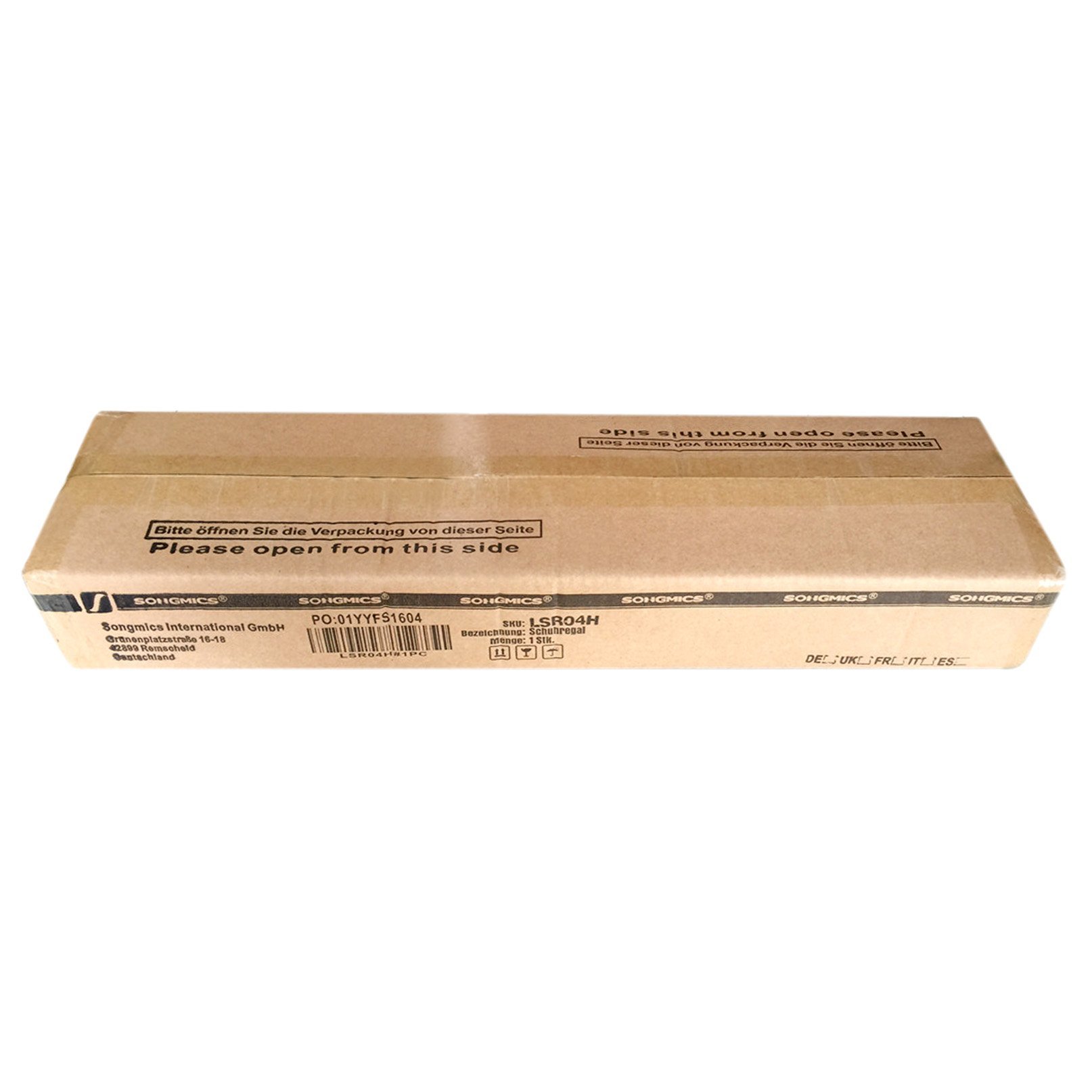 Songmics LSR04H scarpiera 4 ripiani tessuto nero 58x28x74