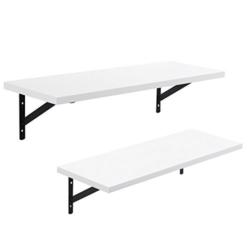 Songmics LWS02WB mensole parete bianche 60 cm 2 pezzi