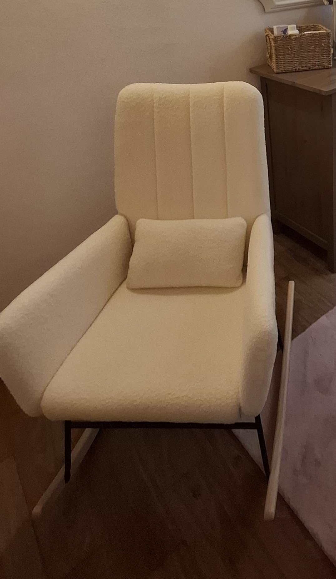 Songmics Home LYY500W01 sedia a dondolo bianco crema peluche