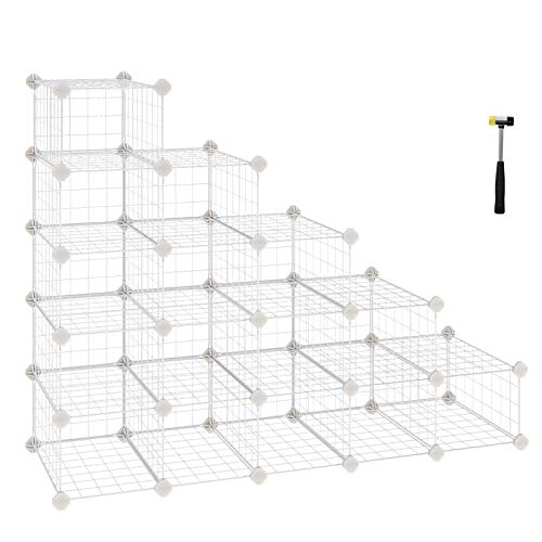 Songmics scarpiera modulare 15 cubi rete metallica 15 paia