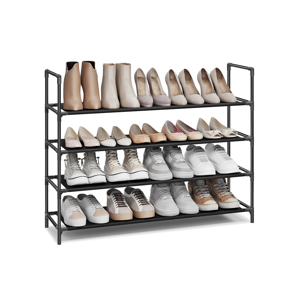 Songmics ULSH044BH02 scarpiera 4 ripiani nera slim salvaspazio