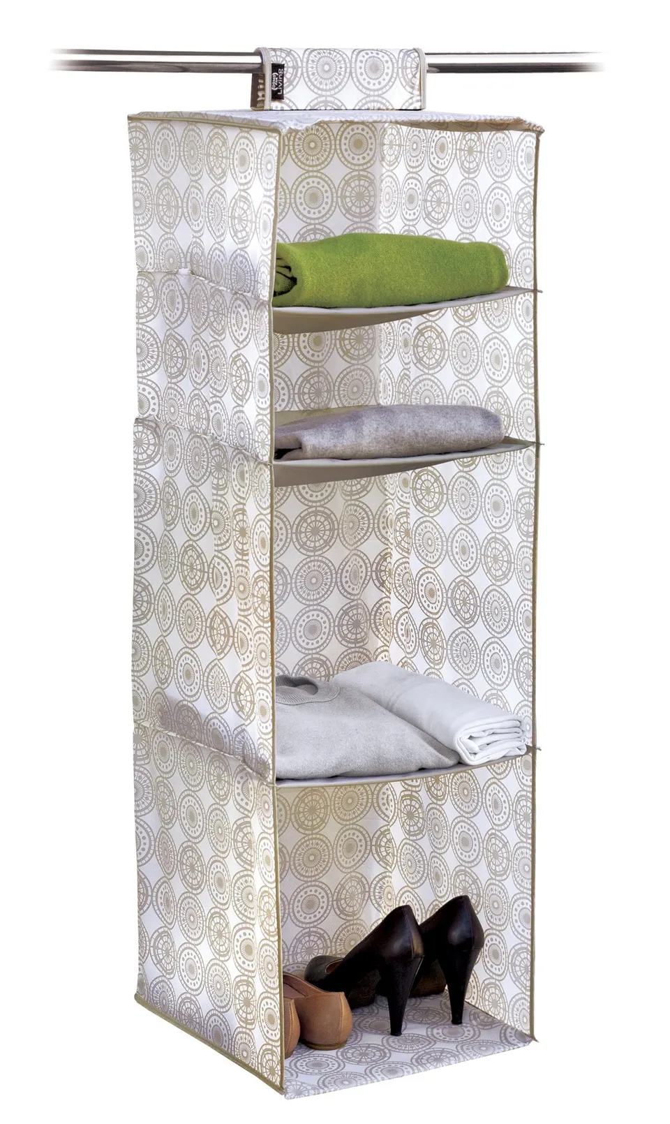 Domopak Living Ella Beige portatutto 4 scomparti 33x33x103 cm verticale