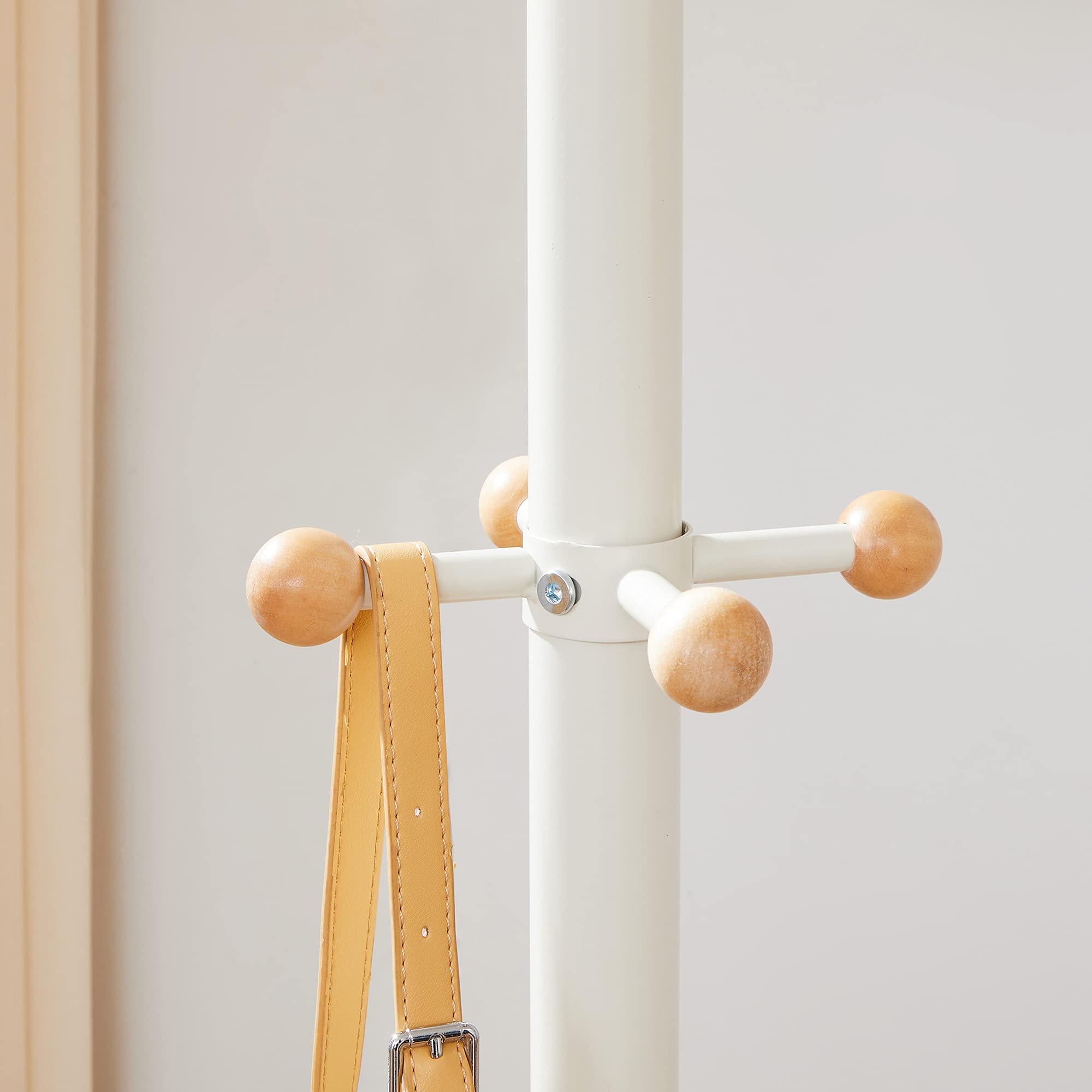 Songmics RCR028W01 appendiabiti da terra bianco 11 ganci acciaio