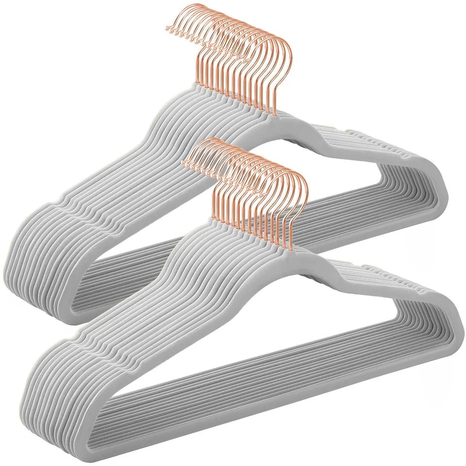 Songmics CRF026G30 grucce velluto 30 pezzi tortora 41,5 cm antiscivolo