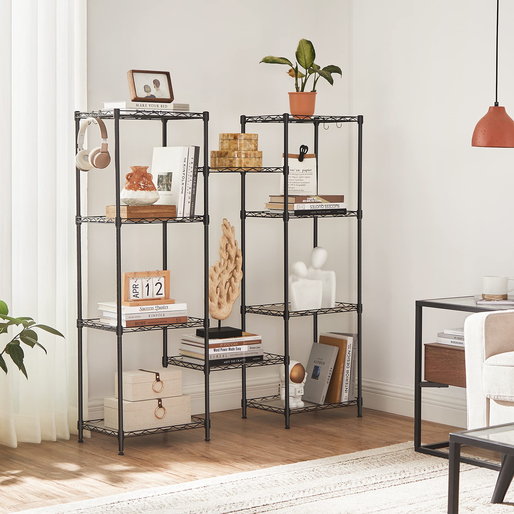 Songmics LGR115B01 scaffale cucina nero 5 ripiani