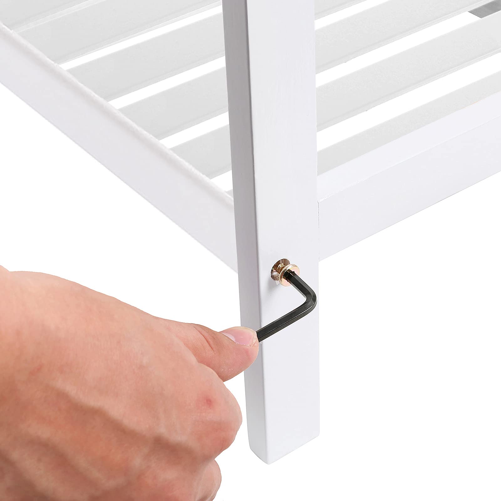 Songmics LBS02WT Scarpiera 2 Ripiani Bianco Bambù