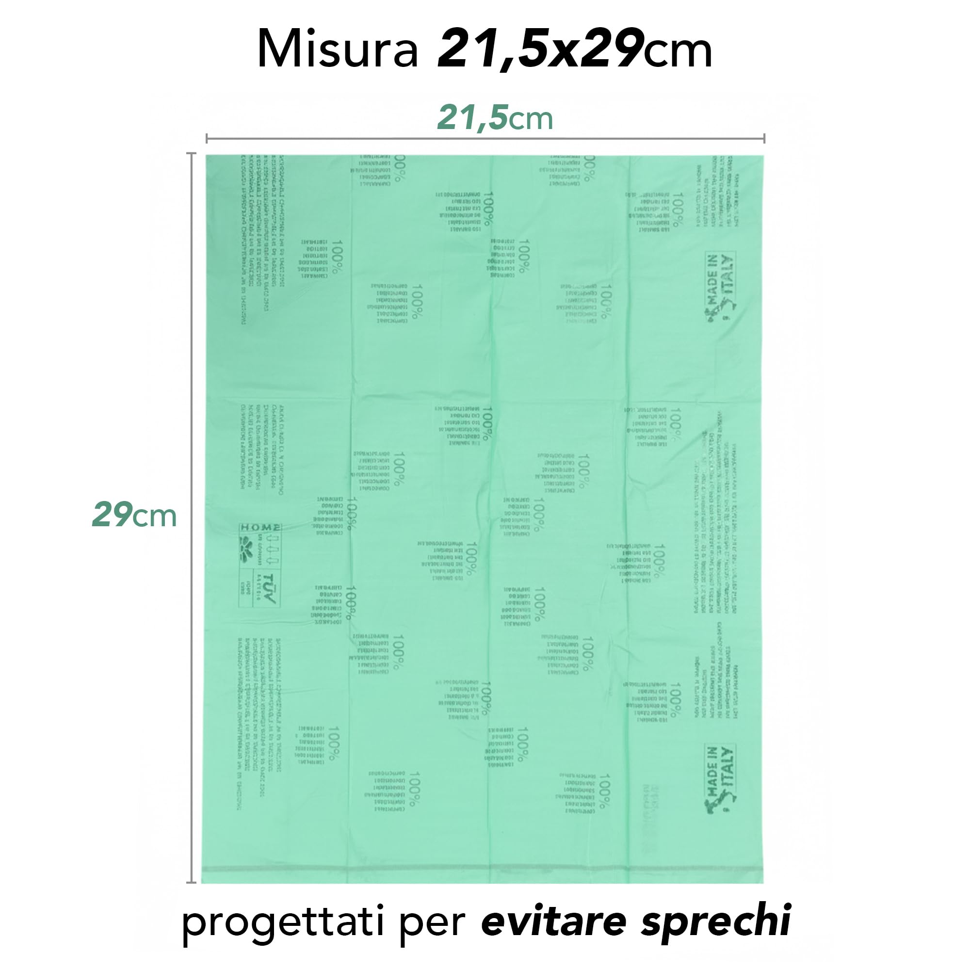 Lavatelli Compoo sacchetti cane verde 21,5x29 cm 300 pezzi