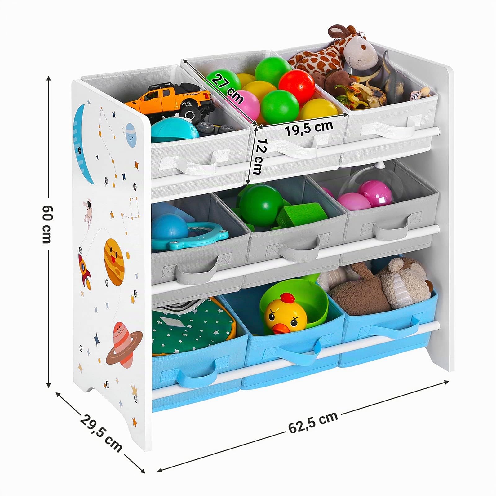 Songmics GKR33WT Scaffale 9 Contenitori Bianco Bambini