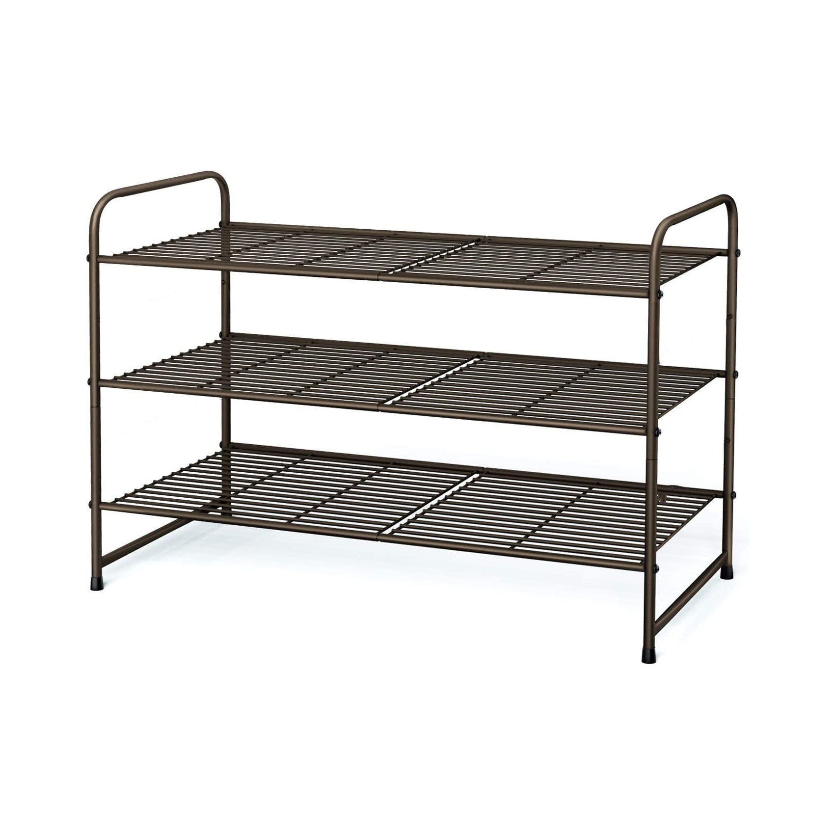 Simple Trending Scarpiera 3 Ripiani 68x29x50 cm Bronzo Metallo