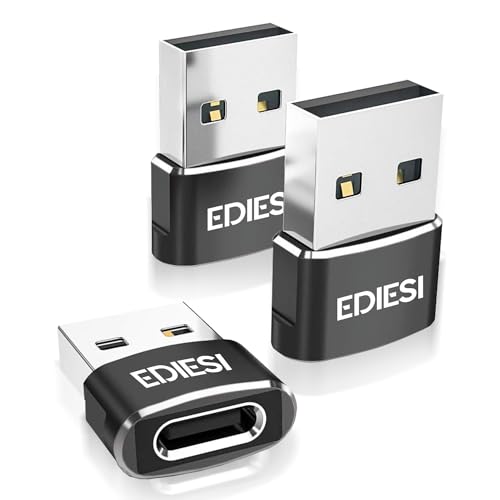 Ediesi adattatore USB-C USB-A nero pack 3 ricarica rapida