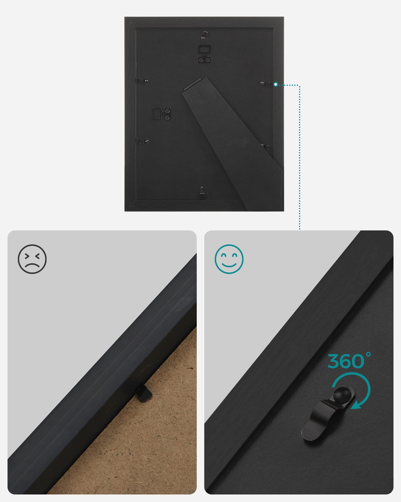 Songmics RPF310H set 10 cornici foto nero inchiostro miste