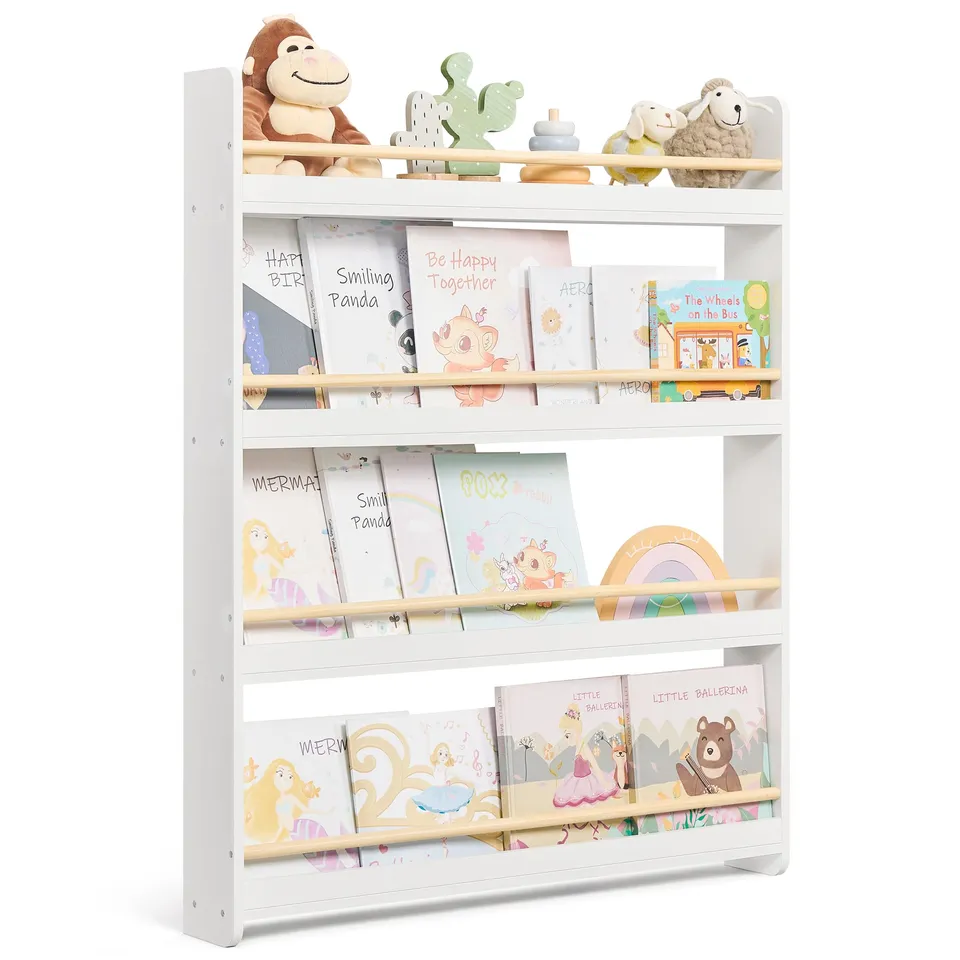 Songmics GKR014W01 libreria montessoriana naturale 4 ripiani