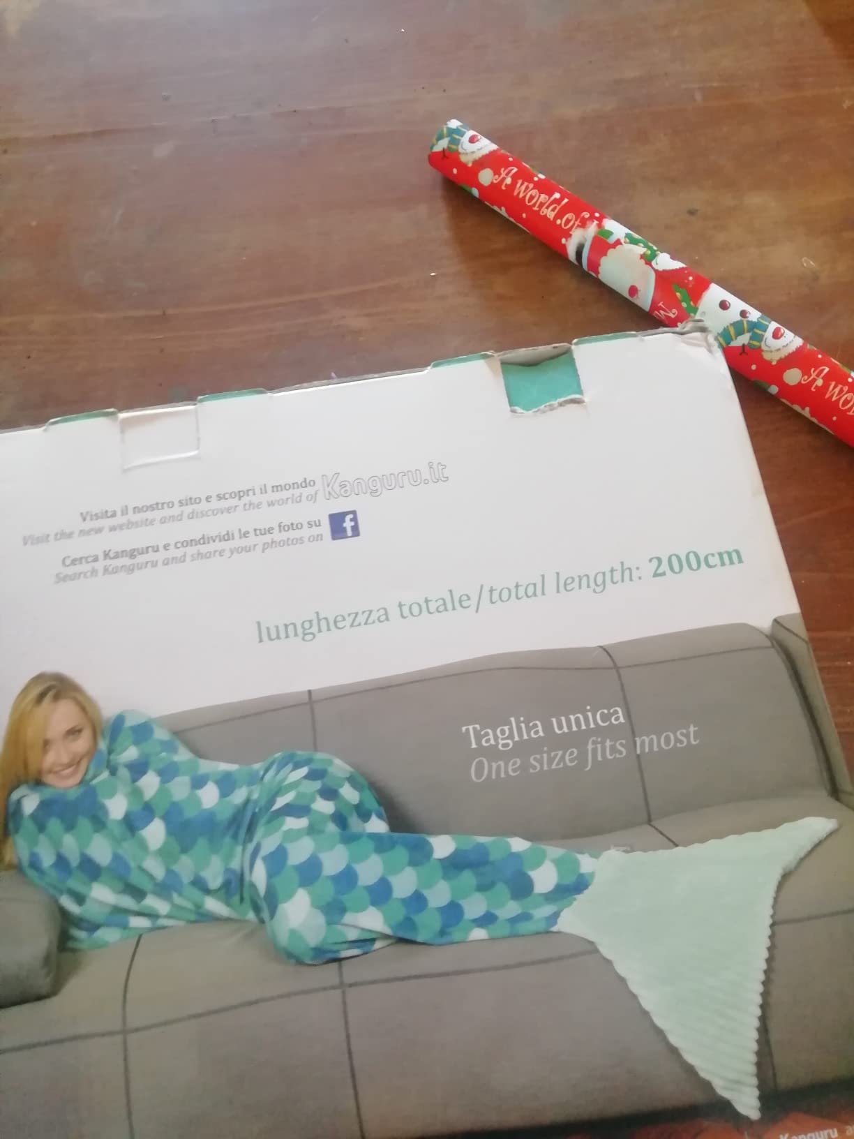 Lavatelli Kanguru Sirena coperta coda turchese 200 cm