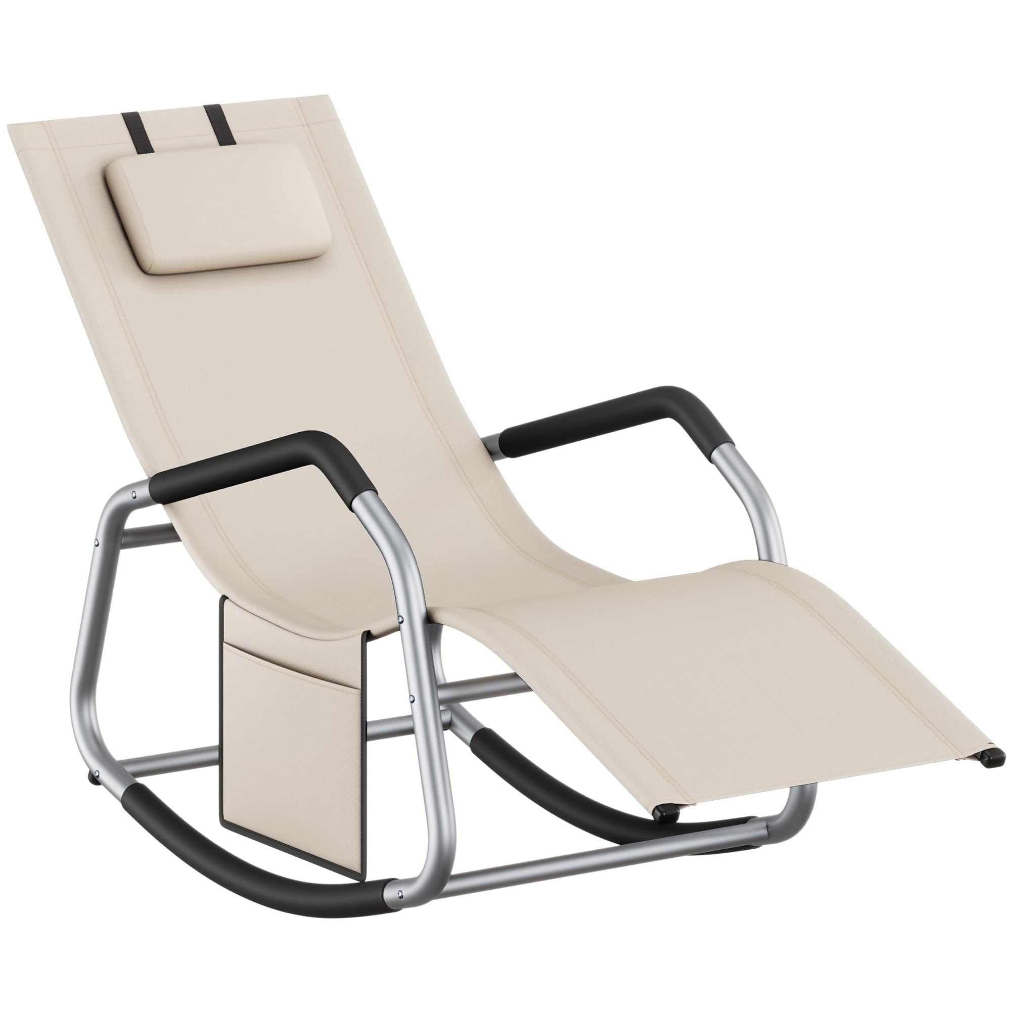 Songmics GCB230G01 sedia a dondolo grigio tortora traspirante
