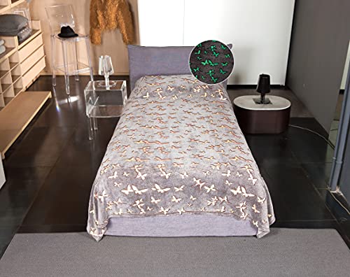 Lavatelli Kanguru Glow Coperta Pile 130x230 Farfalle Fluorescente
