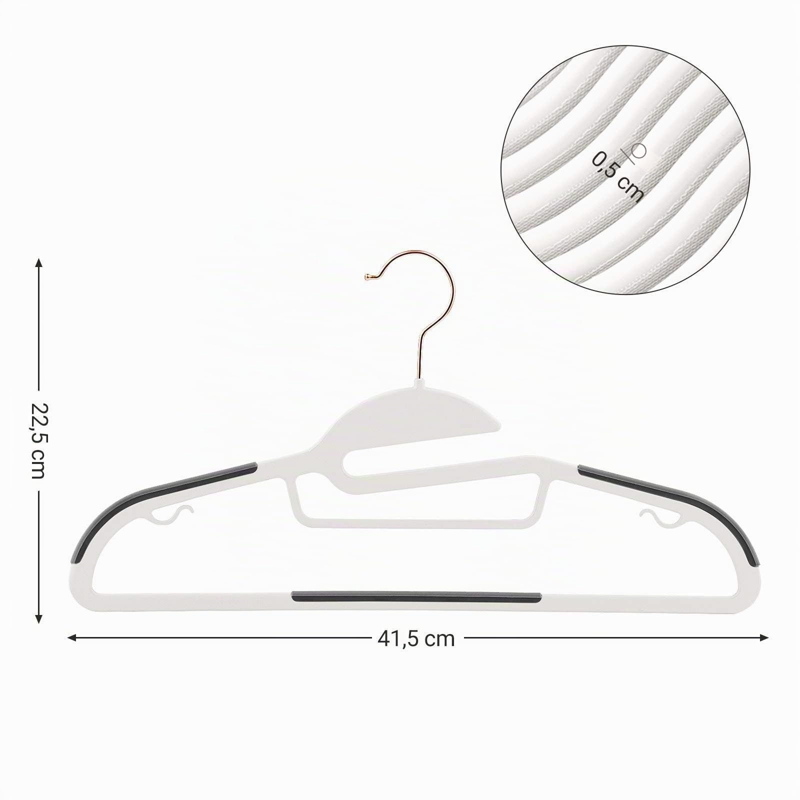 Songmics CRP043W01 Set 30 Grucce Plastica Bianco Grigio