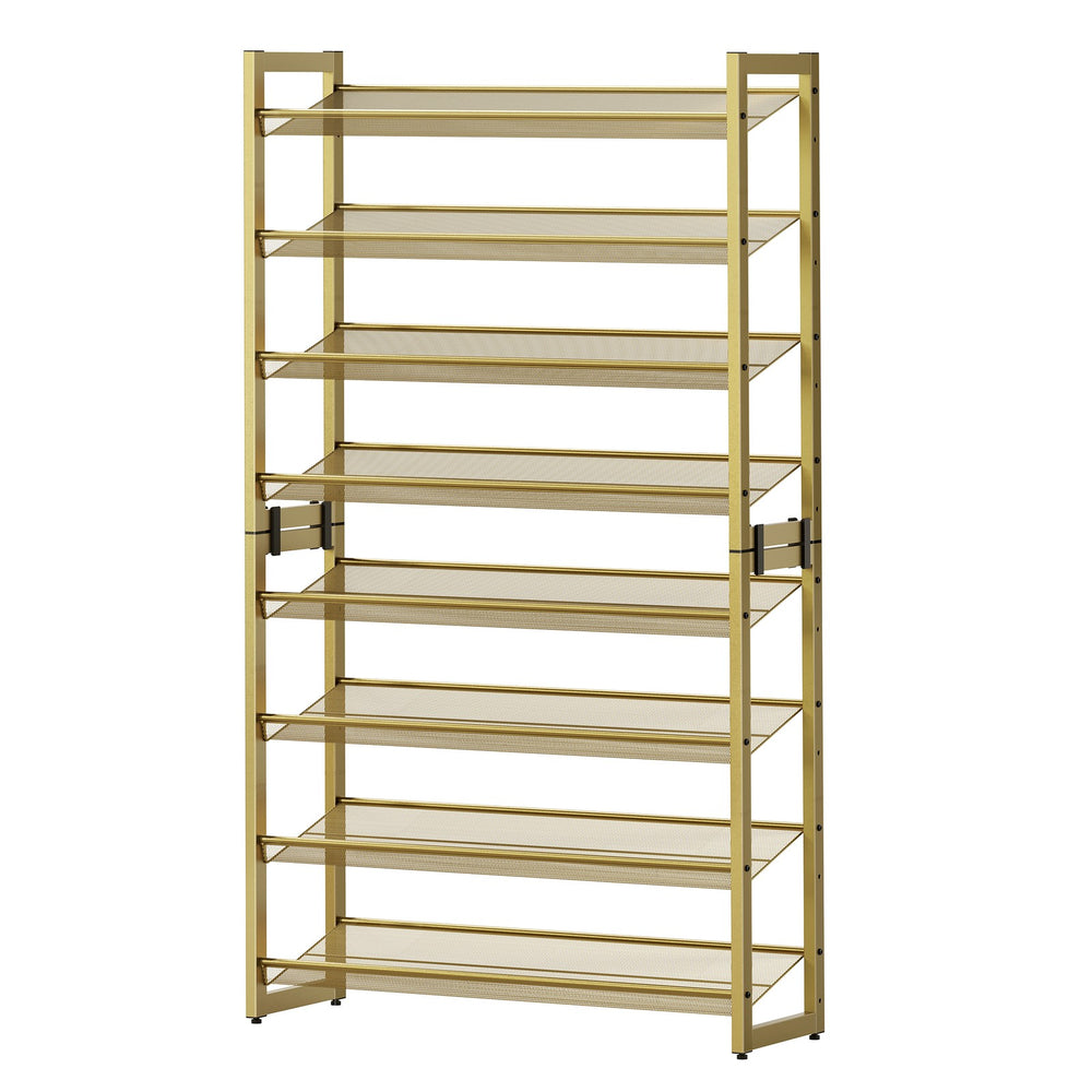 Songmics scarpiera metallo 8 ripiani bronzo set 2