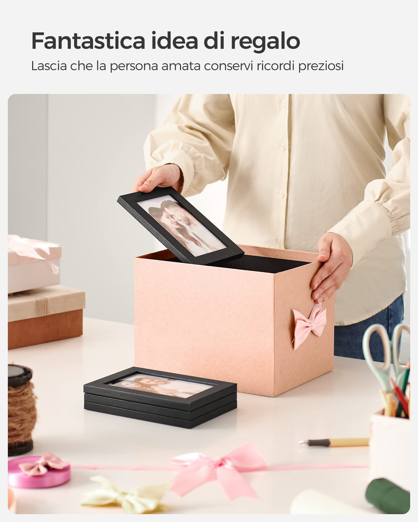 Songmics RPF22BK cornici foto 10x15 cm 12 pezzi nere