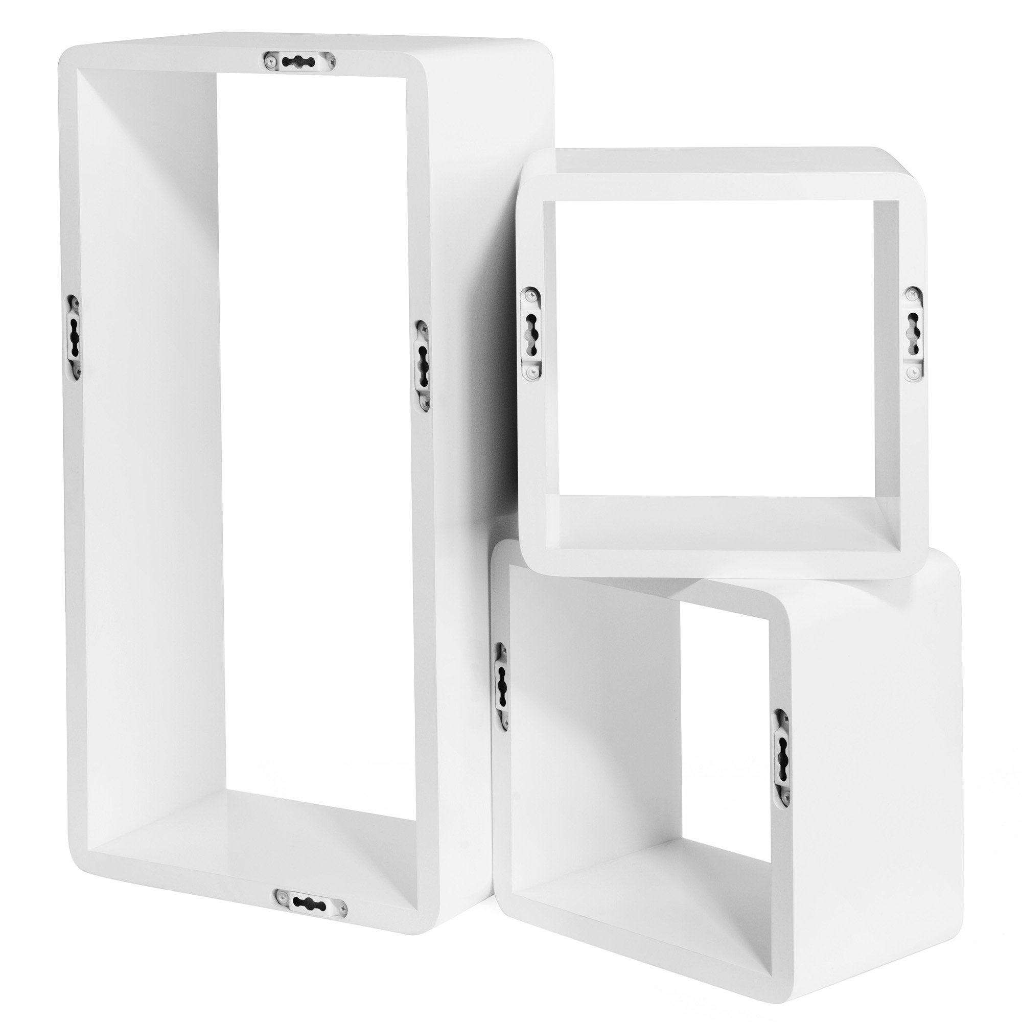 Songmics LWS50WT set 3 mensole muro cubo bianche 50/22 cm