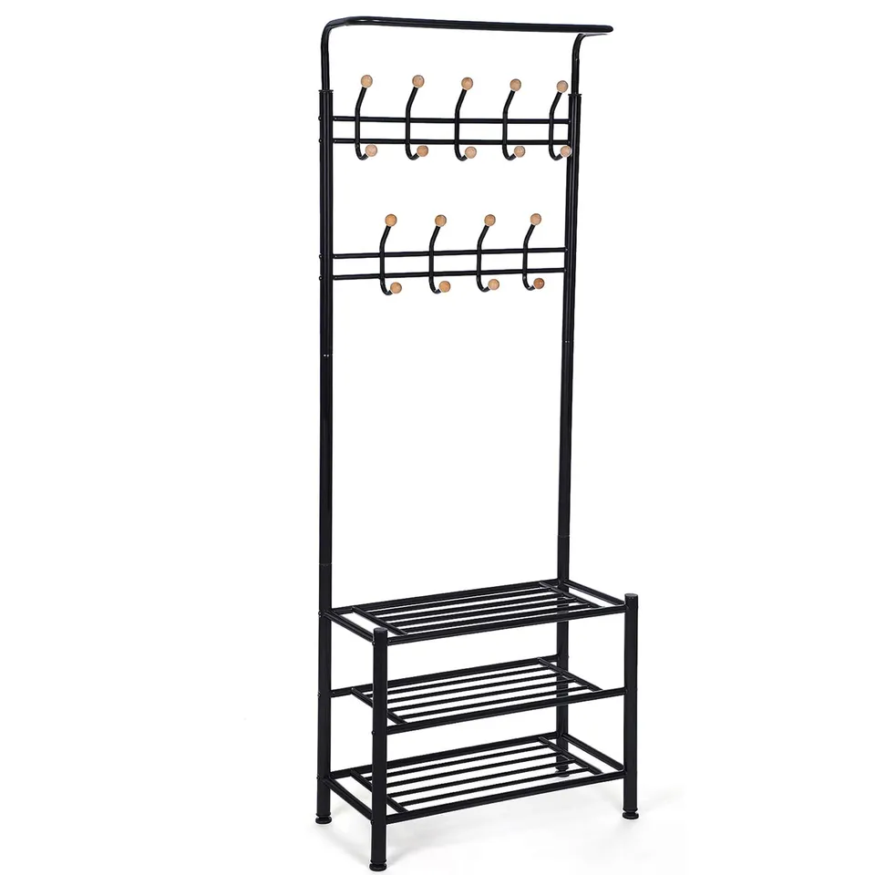 Songmics HSR04B stand appendiabiti nero 187 cm scarpiera