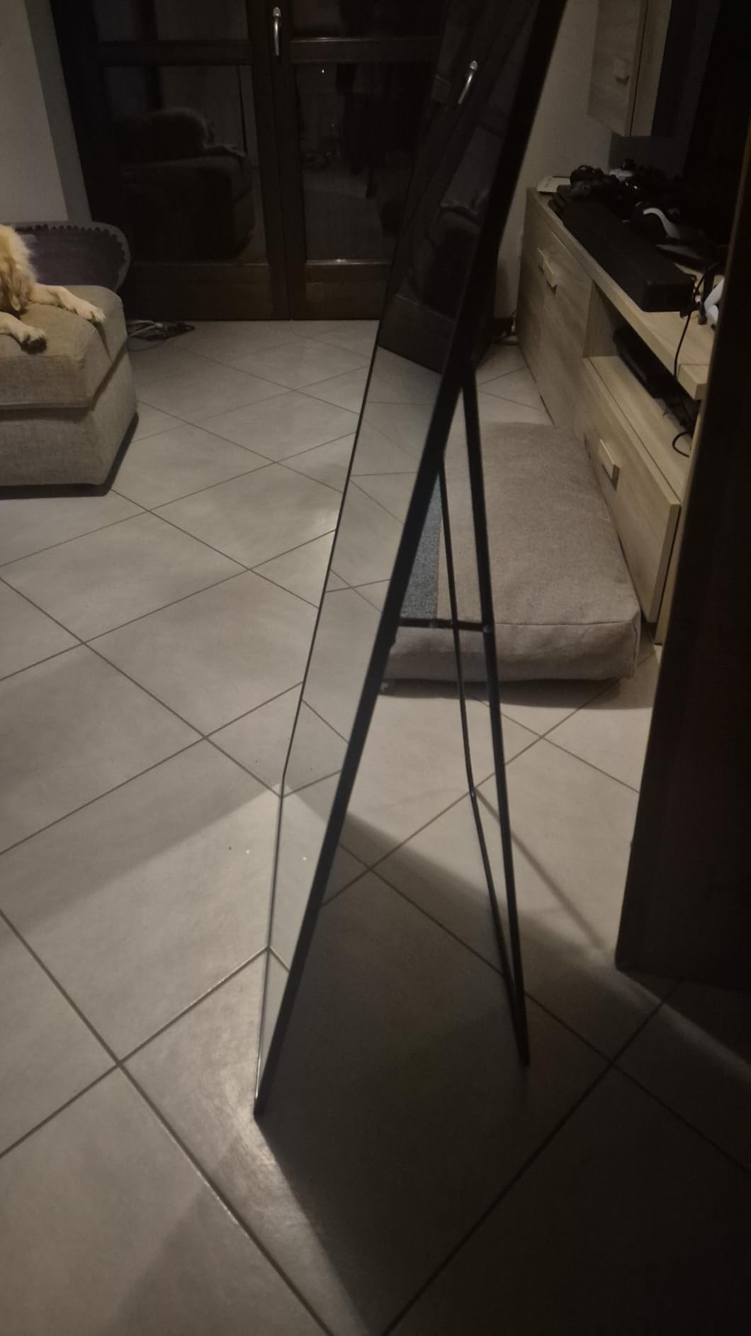 Songmics LFM031B01 specchio figura intera 160x50 cm nero vetro temperato