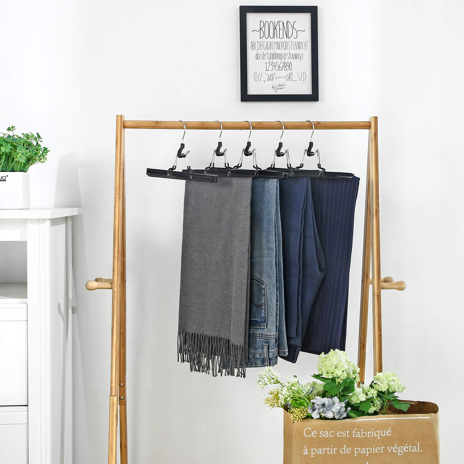 Songmics CRI07B20 grucce pantaloni 20 pezzi nere antiscivolo