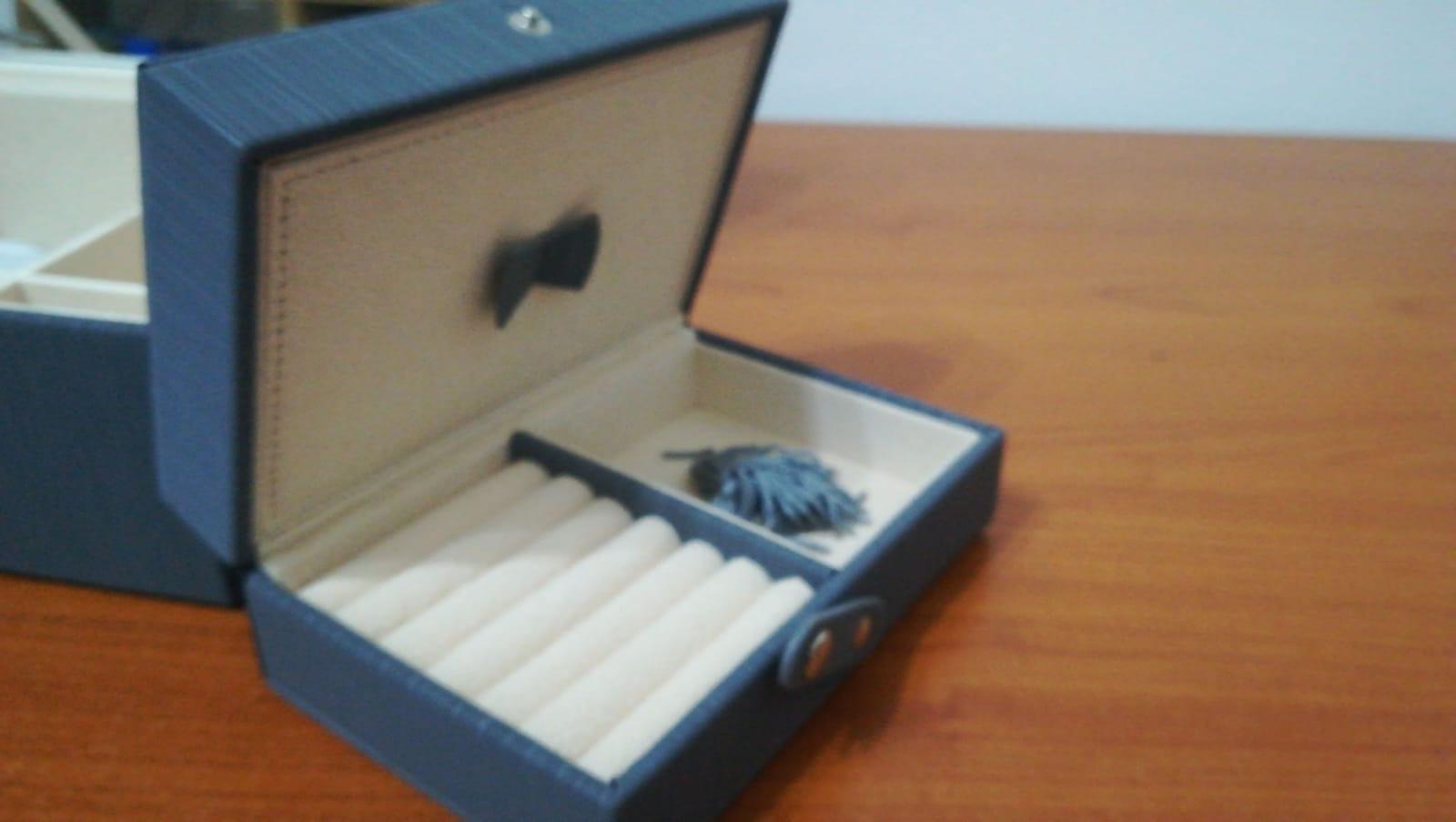 Songmics JBC232GY Portagioie 2 Livelli Grigio con Serratura