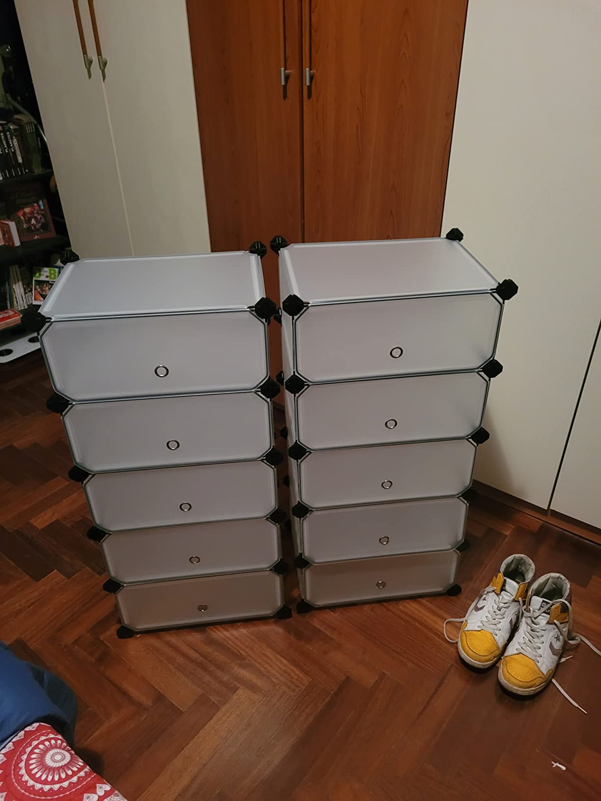 Songmics LPC10W scarpiera 10 scomparti bianca 43x31 singola