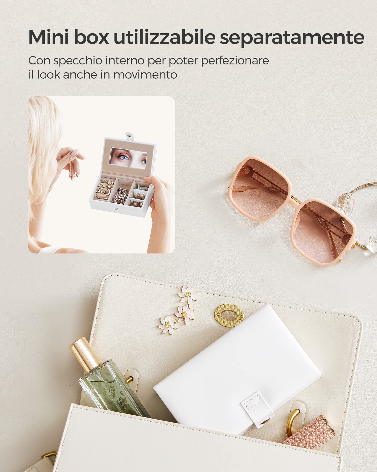 Songmics JBC121W portagioie 3 livelli bianco con serratura
