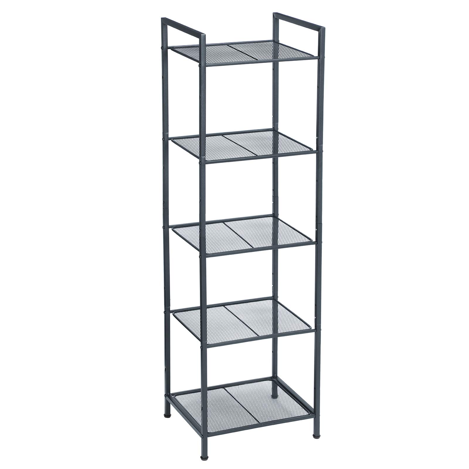 Songmics BSC35BK scaffale 5 ripiani nero 38x30x128 cm rete