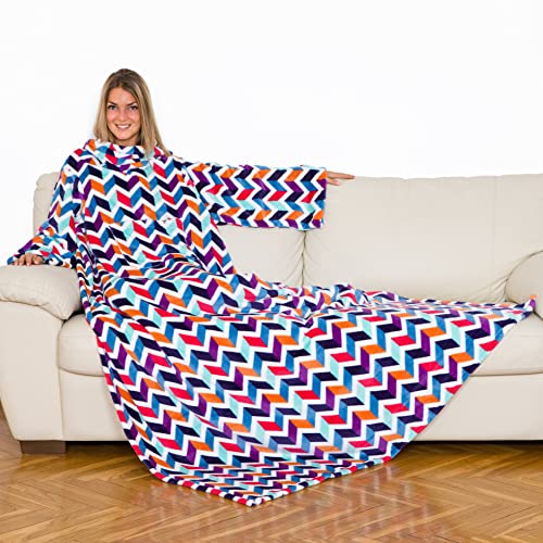Kanguru Coperta con Maniche Righe Plaid Pile 140x210 cm