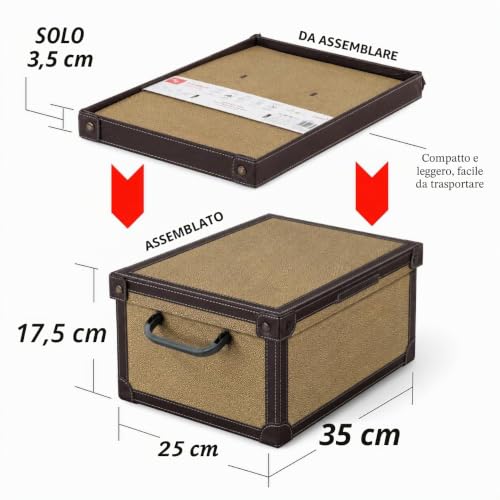 Lavatelli Tapirus Scatole Armadio 35x25x17,5 Set 4 Cartone