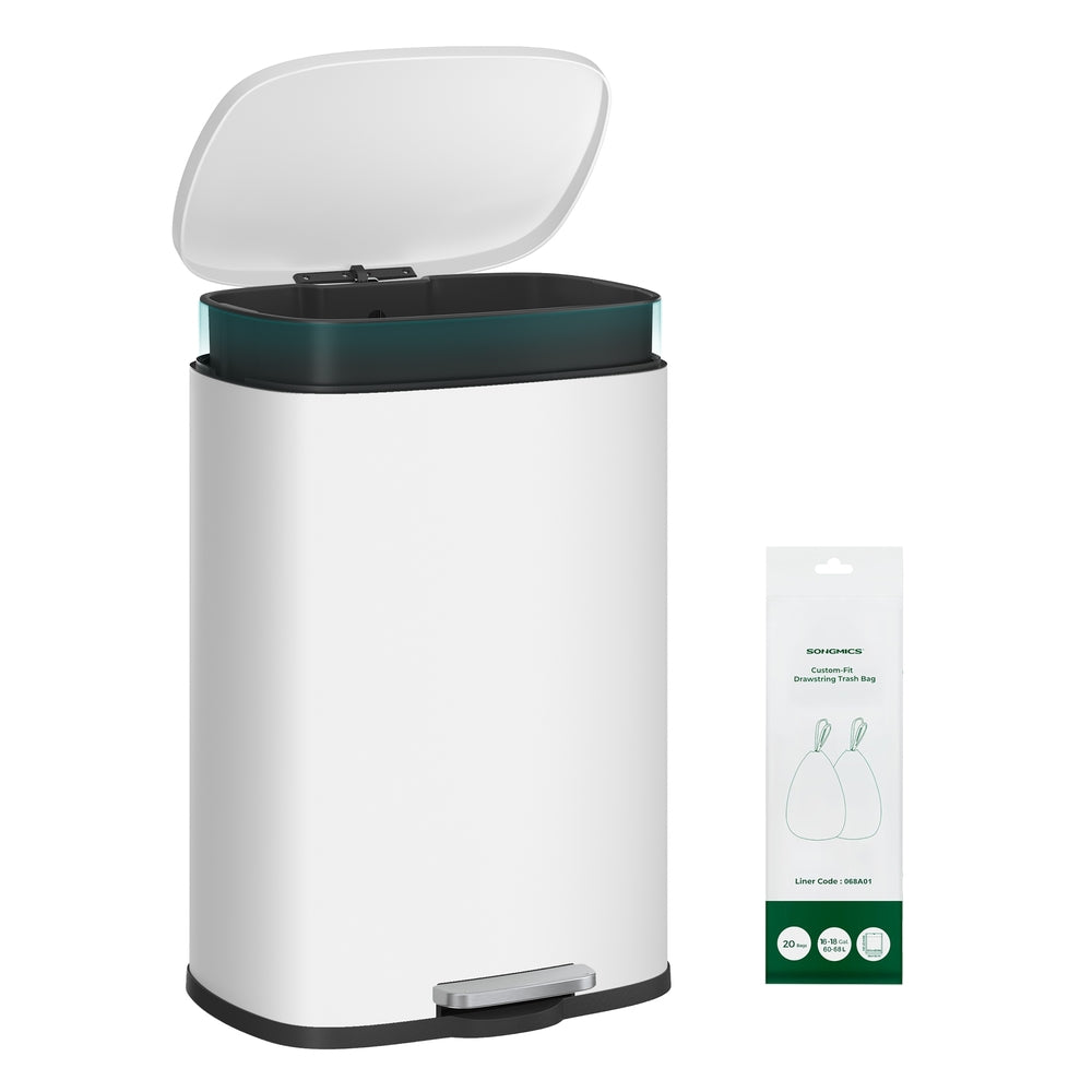 SONGMICS ULTB075BZ01 pattumiera cucina acciaio nero 75 L pedale