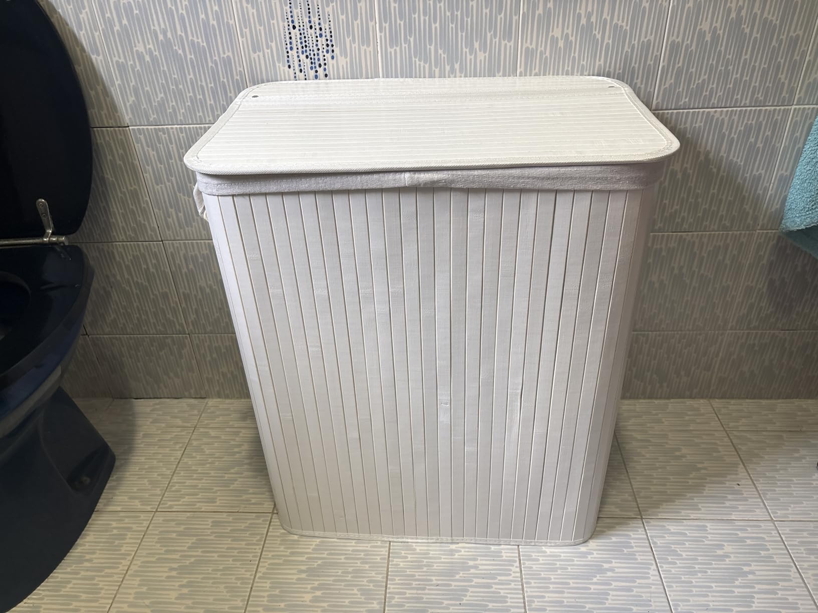 Songmics LCB64WT cesto portabiancheria bambù 100 L bianco