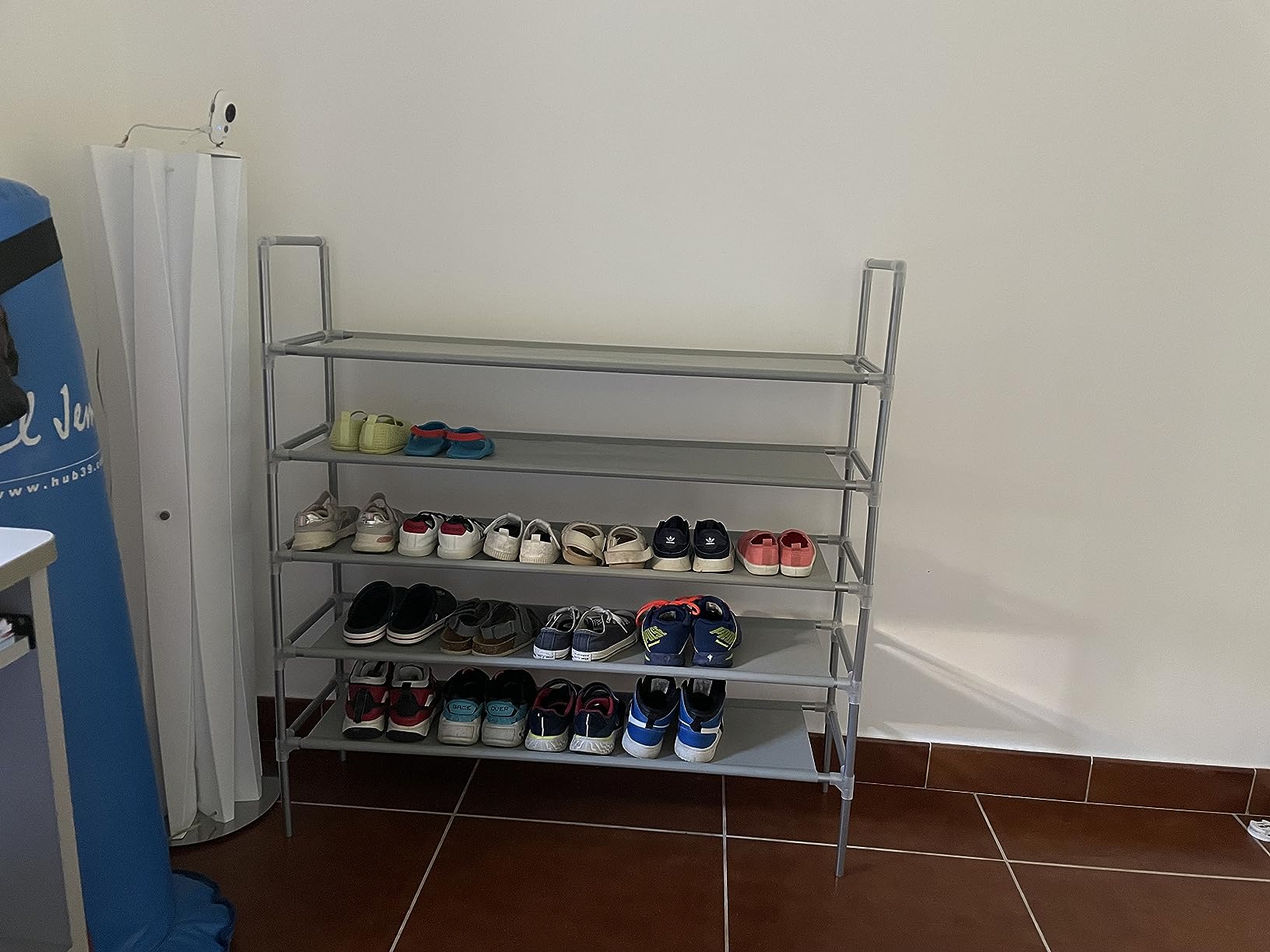 Songmics scarpiera tessuto 3 ripiani nera salvaspazio