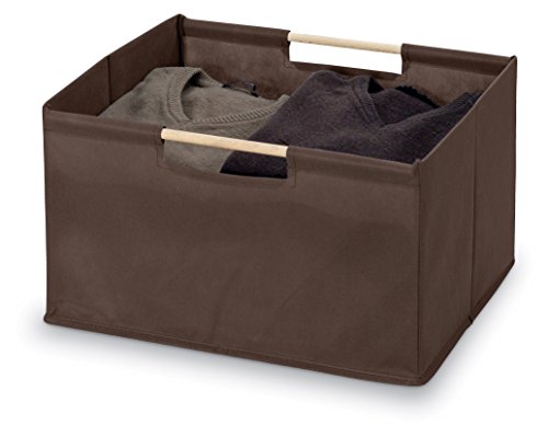 DOMO PAK Living Cesto Manici Legno 38x28x23 cm TNT