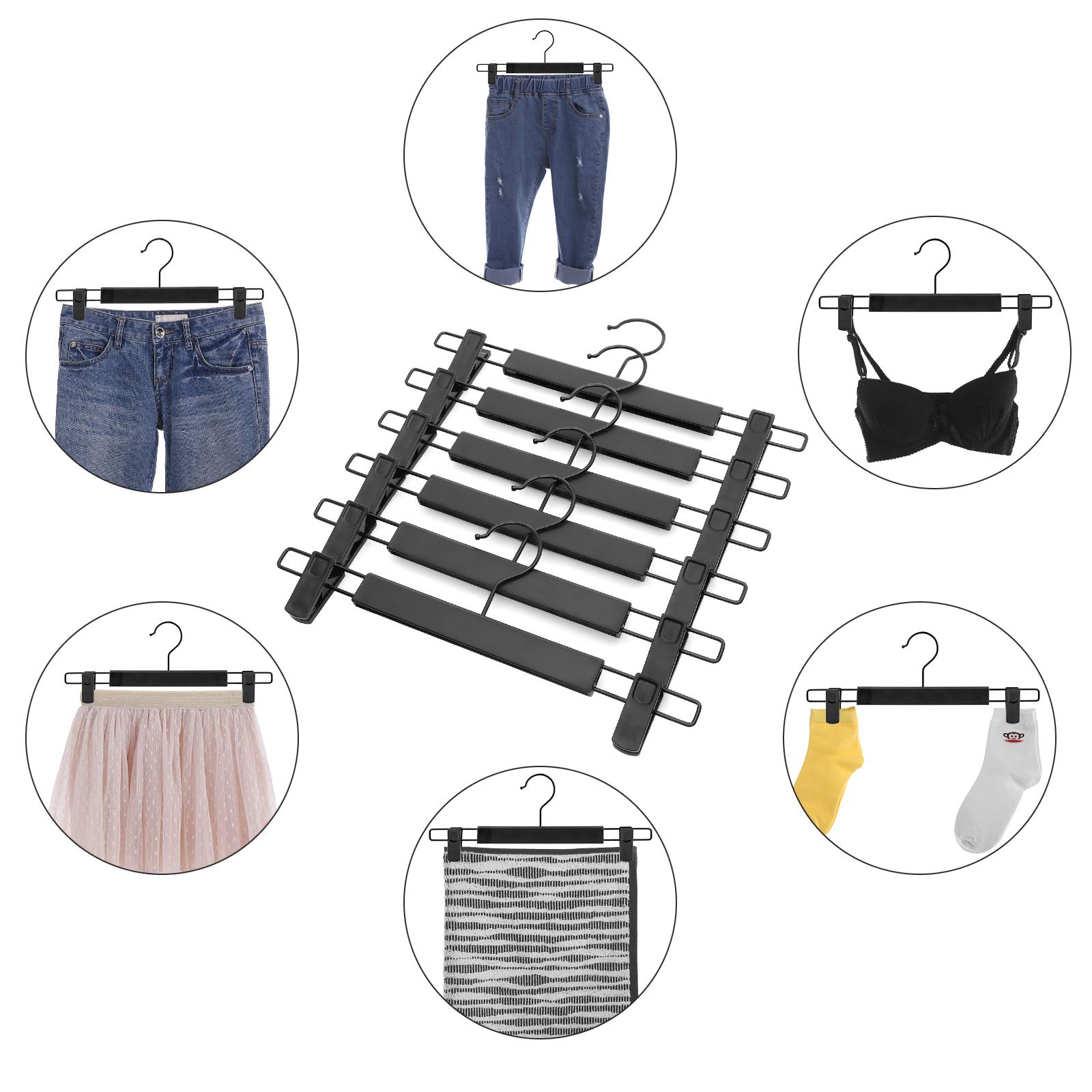 Songmics CRP02BK12 set 12 grucce pantaloni nero 35 cm