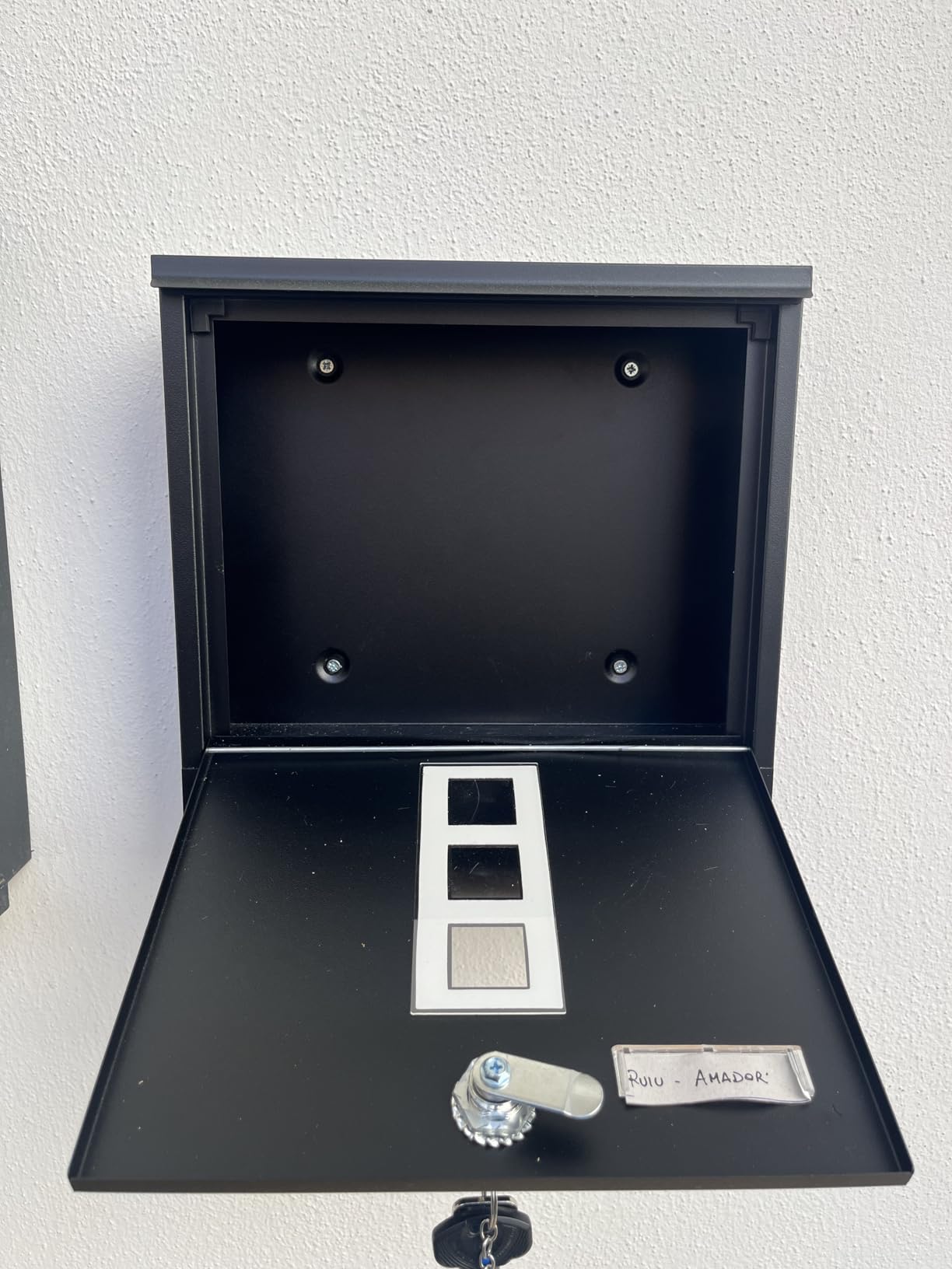 Songmics cassetta postale acciaio nera A4 30,8x33,8 cm